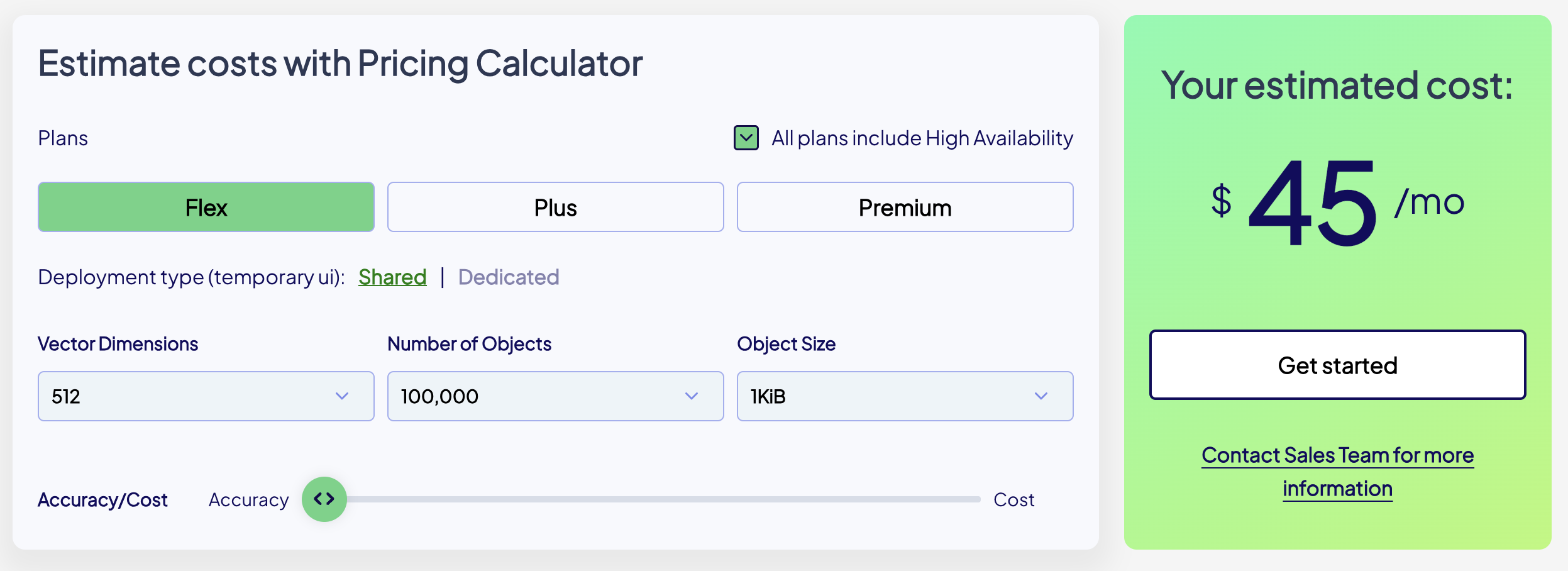 Pricing calculation