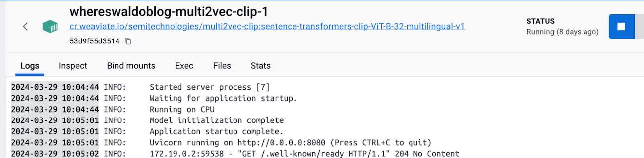 Clip Docker container