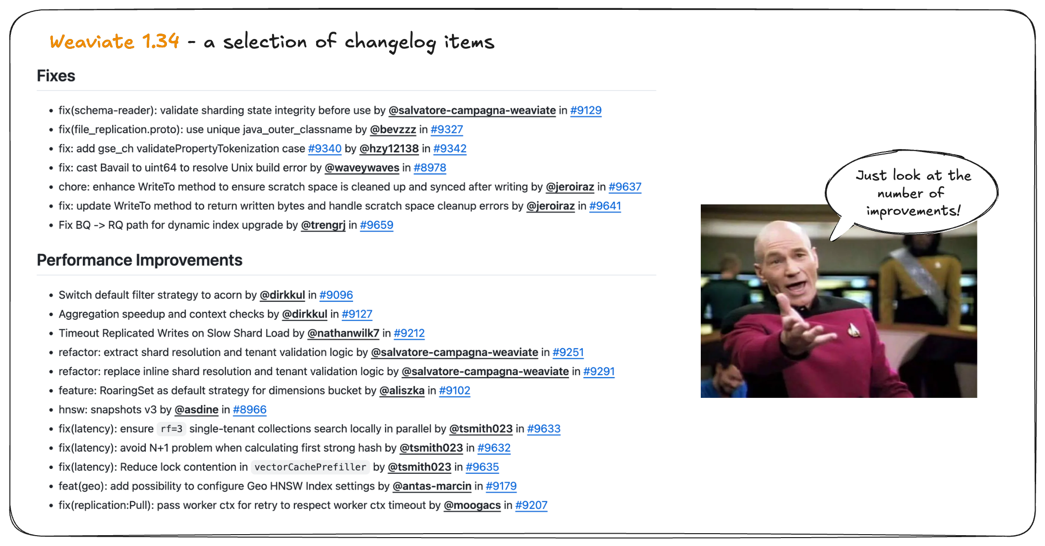 Example screenshot of performance improvements