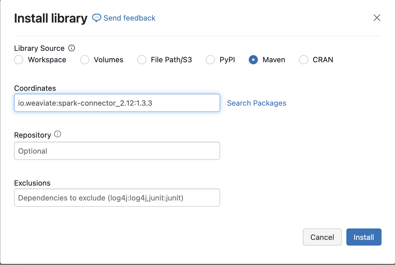 Install the Weaviate Spark Connector
