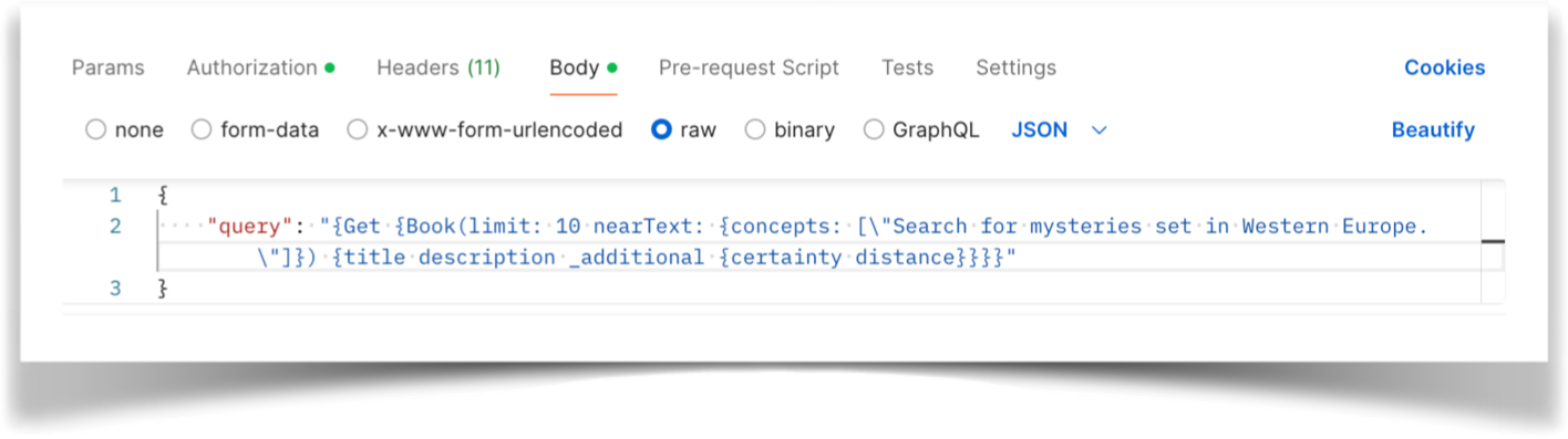 weaviate-postman-query-body