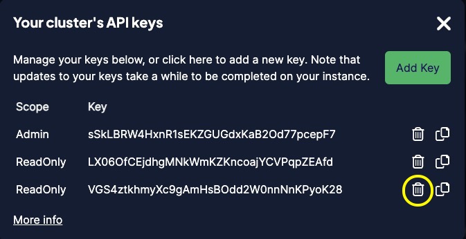 Add API key UI