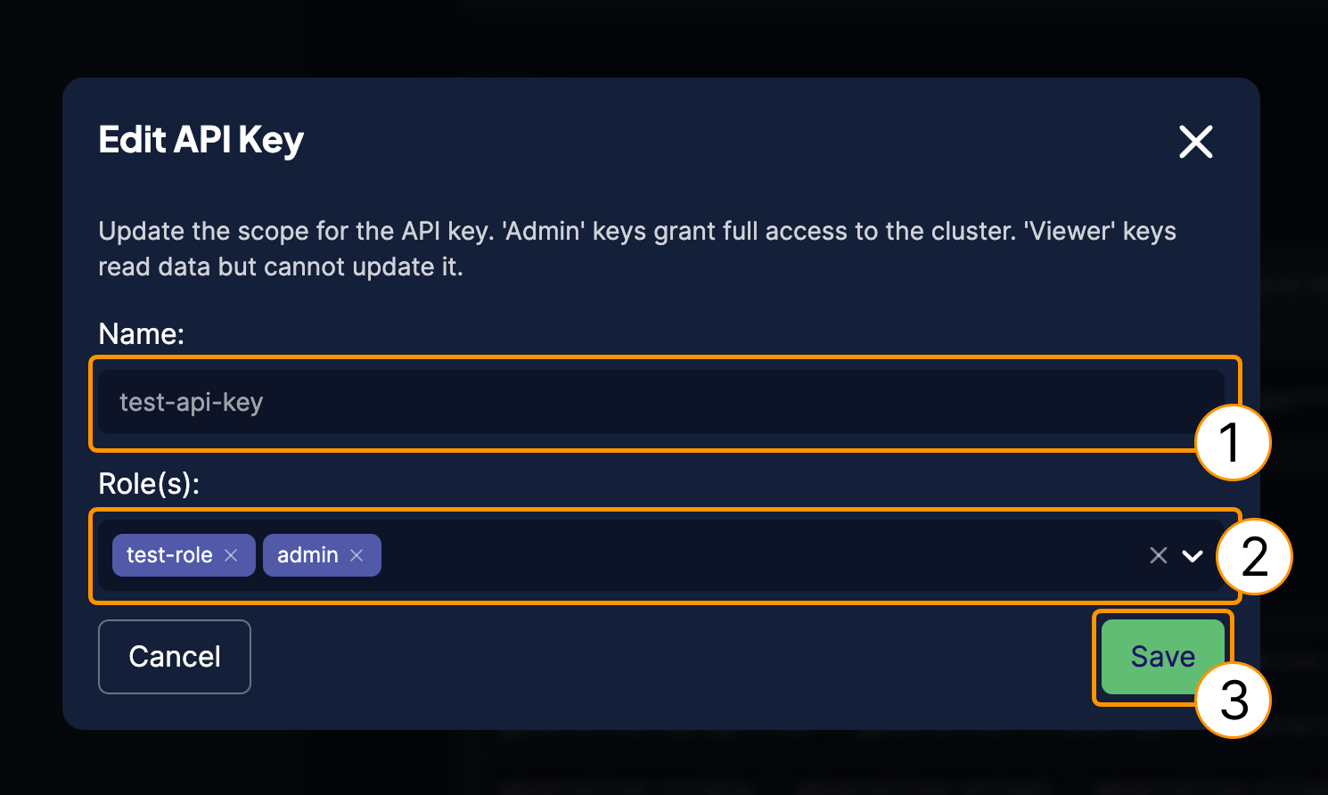 Edit API key details