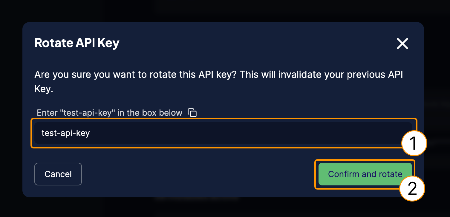 Confirm API key rotation