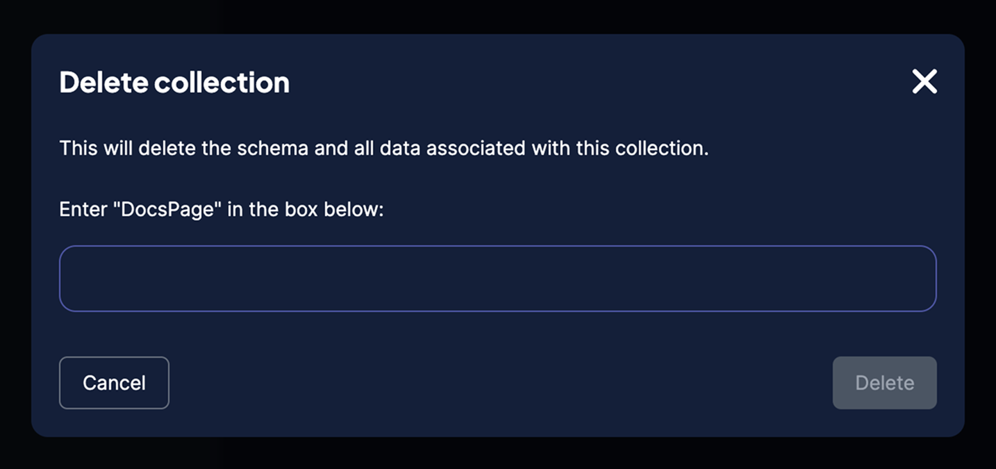 Confirm collection deletion