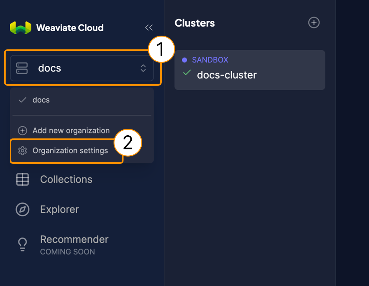 Edit an organization in Weaviate Cloud