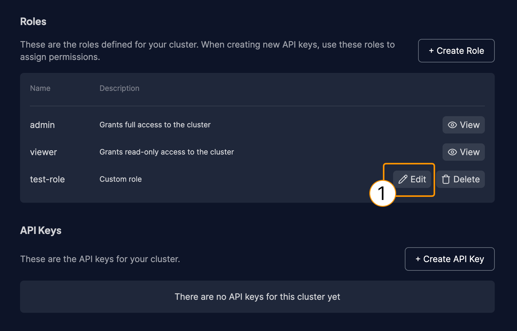 Edit role button highlighted