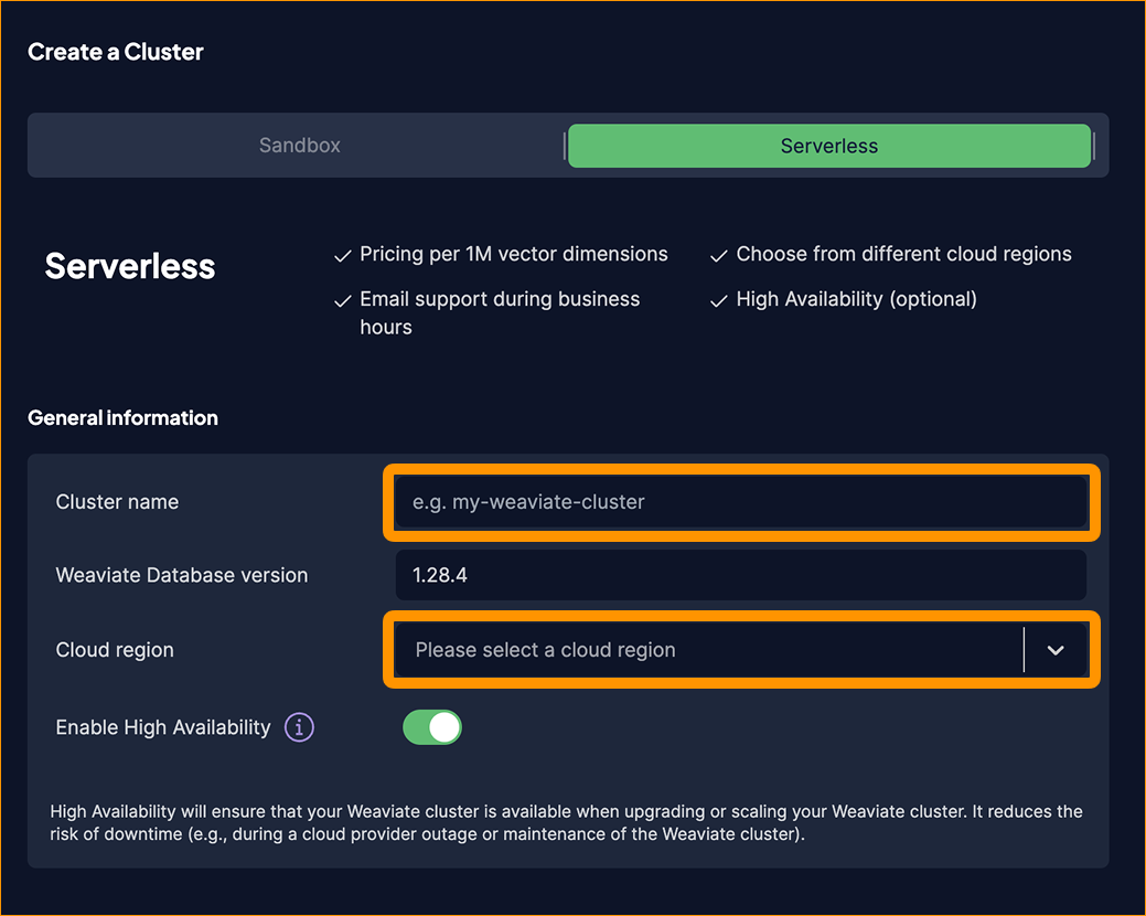 Create a cluster